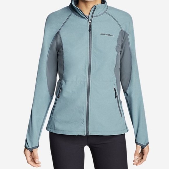 Eddie Bauer Sandstone 2.0 Soft Shell Jacket Marina Blue/Grey Size Small